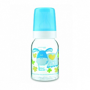 Бутылочка тритановая BPA 0% с силиконовой соской 120 мл, рисунок ослик Cheerful animals, 3+ (Canpol, 250930085)